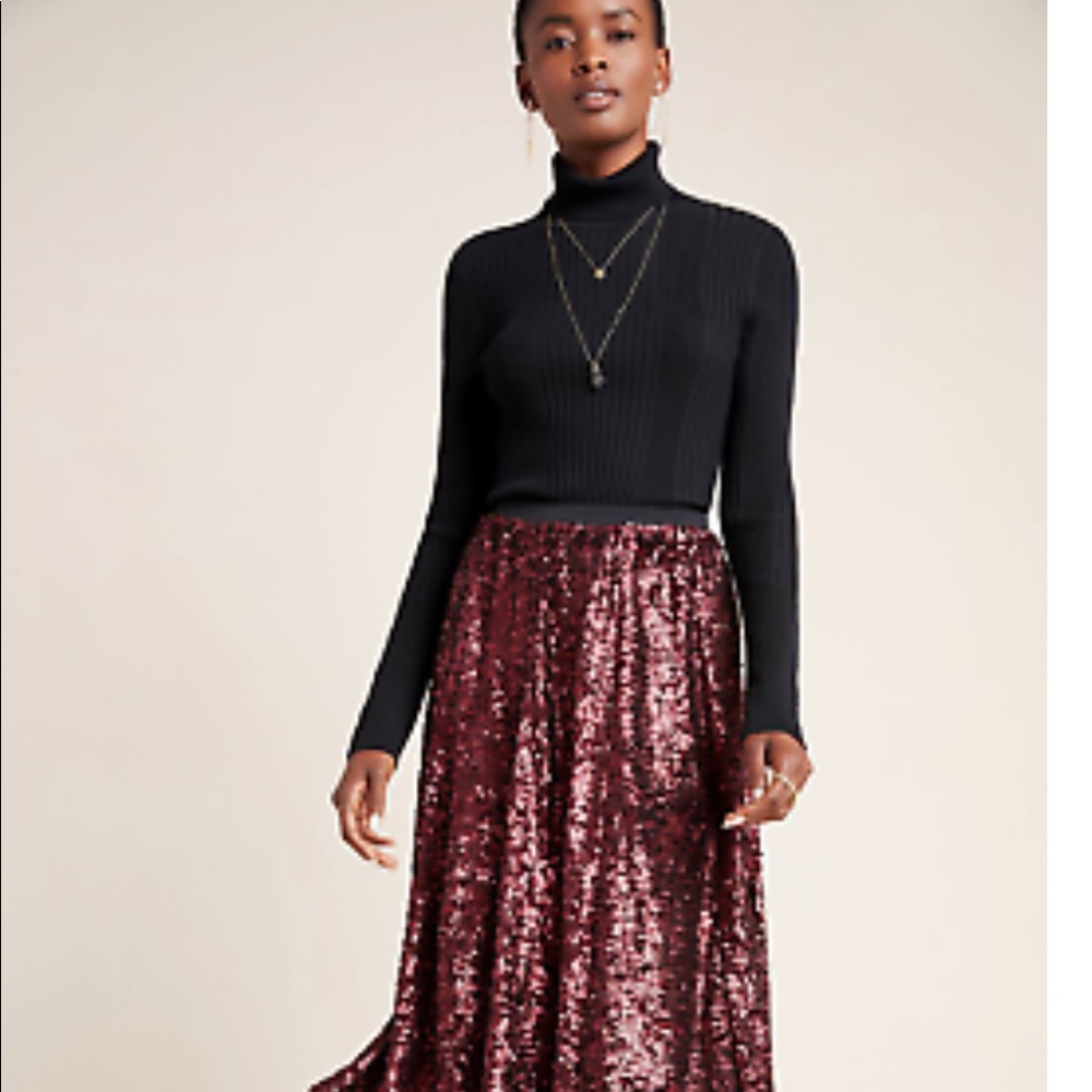 NWT Anthropologie Maeve New Orleans Sequined Skirt
